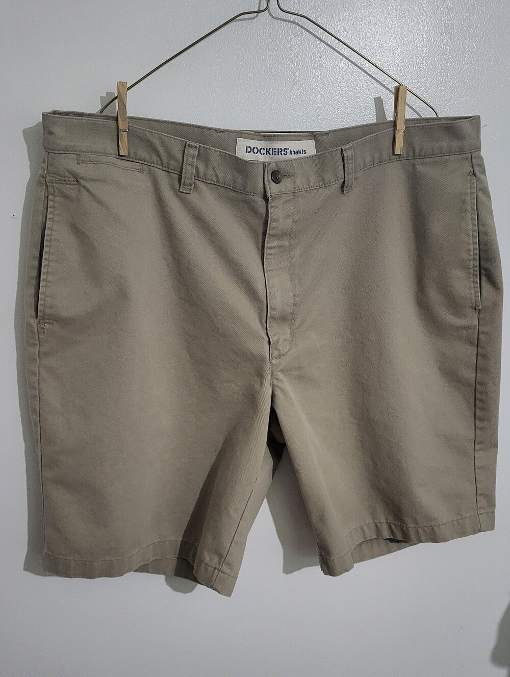 Dockers Khakis Flat Front Relaxed Fit Shorts Mens Size 42 Big & Tall 100% Cotton